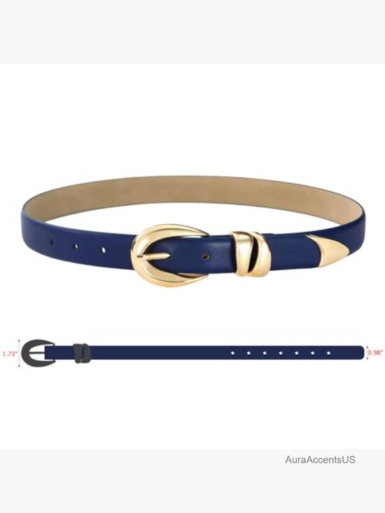 Stylish Faux Leather Belt with Gold Buckle for Jeans Dresses main image 6
